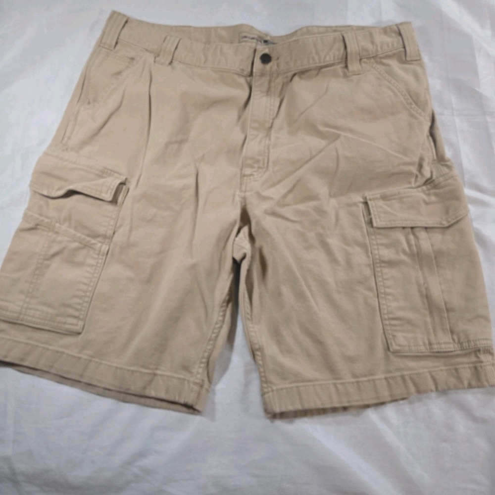 Carhartt Relaxed Fit Cargo Shorts Mens 42 Tan Khaki Work Utility Hiking